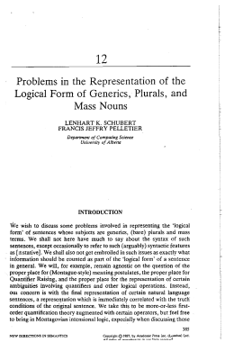 Problems in the Representation of the Logical Form of Generics