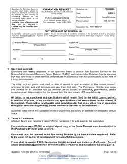 Bulk Laundry Service Quotation Form