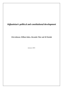 Afghanistan`s political and constitutional development