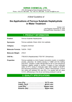 the Applications of Ferrous Sulphate Heptahydrate
