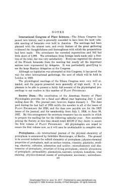 International Congress of Plant Sciences.-The