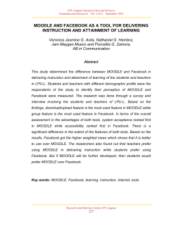 moodle and facebook as a tool for delivering instruction and