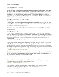 Words of Oscar Romero From Romero`s Homilies, Speeches and