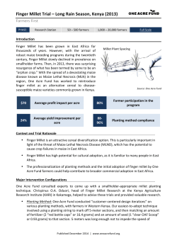 Finger Millet Trial &ndash; Long Rain Season, Kenya (2013)