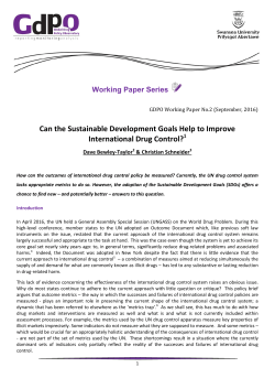 Can the Sustainable Development Goals Help