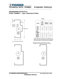 technical data - frames standard profiles