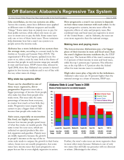 Off Balance: Alabama`s Regressive Tax System