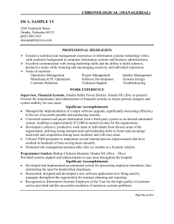 chronological (managerial) im a. sample vi