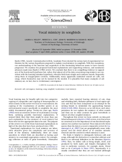 REVIEWS Vocal mimicry in songbirds