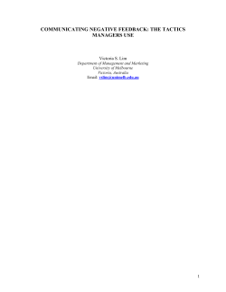 communicating negative feedback: the tactics managers use