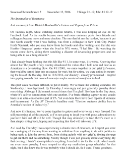 Season of Remembrance 2 November 13, 2016 2 Kings 2:1