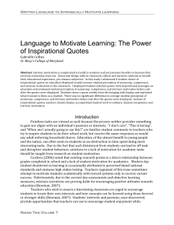 Language to Motivate Learning: The Power of Inspirational Quotes