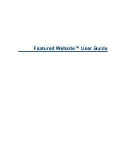 Featured Website User Guide