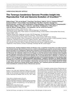 The Tarenaya hassleriana Genome Provides Insight