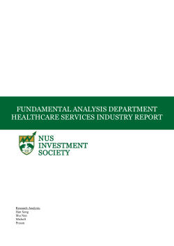 Industry Report &ndash; Healthcare Services Industry