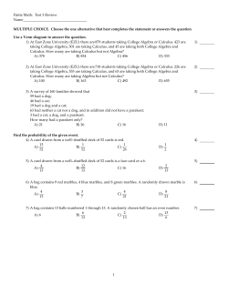 Finite Math: Test 3 Review