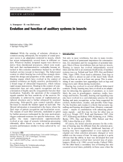 Evolution and function of auditory systems in insects