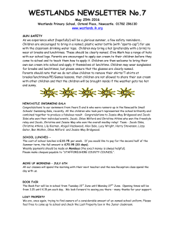 Newsletter 25 May 2016 - Westlands Primary School