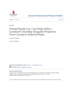 Oriental Family Law: Case Study within a Gendered