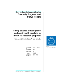 Timing studies of read prose and poetry with parallels in music