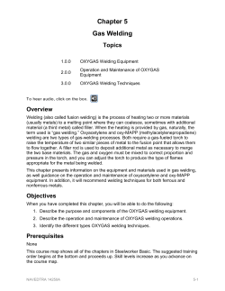 Chapter 5 Gas Welding