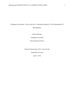 Running head: PROTOTYPE OF A CLADISTICS