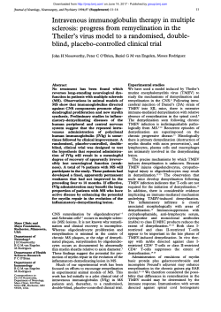 Intravenous immunoglobulin therapy in multiple sclerosis