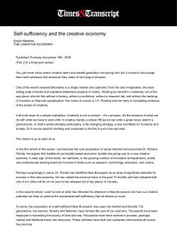 Self-sufficiency and the creative economy.cdr