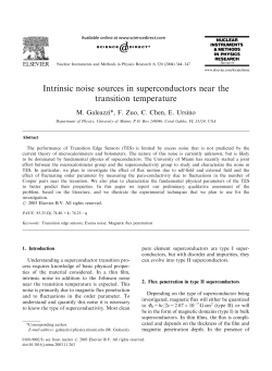 Intrinsic noise sources in superconductors near the