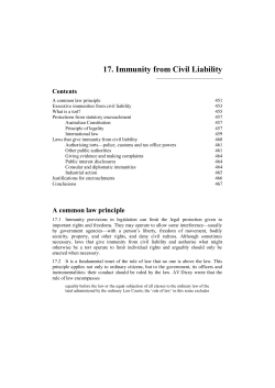 17. Immunity from Civil Liability - Australian Law Reform Commission