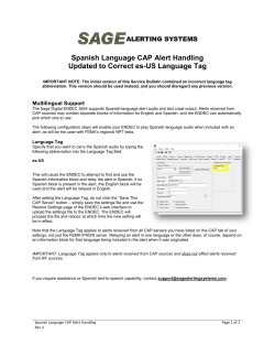 Spanish Language CAP Alert Handling Updated to Correct es