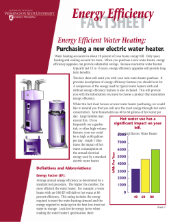 Electric water heating  - WSU Energy Program