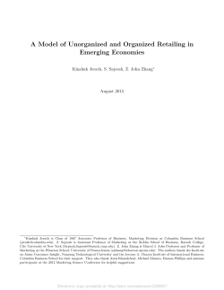A Model of Unorganized and Organized Retailing in Emerging