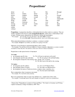 Prepositions - UCF Writing Center