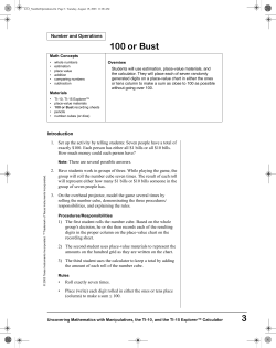 3 100 or Bust - TI Education