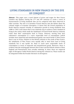 living standards in new france on the eve of conquest