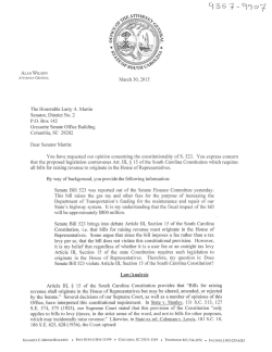 2015 opinion - South Carolina Attorney General