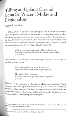 Gardner, Joann. “Tilling an Upland Ground: Edna St. Vincent Millay