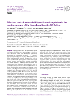 Effects of past climate variability on fire and vegetation in the cerr&atilde;do