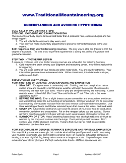 Hypothermia - Traditional Mountaineering