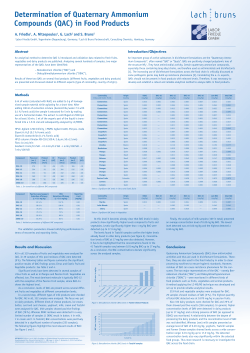 Determination of Quaternary Ammonium Compounds (QAC) in Food