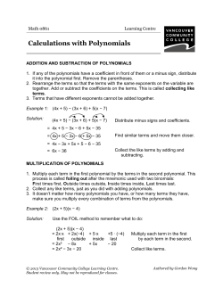 Polynomial Calculations