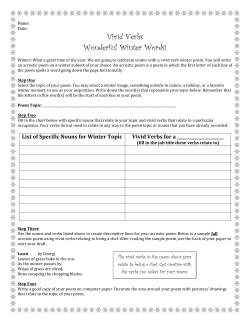 Vivid Verbs Wonderful Winter Words!