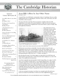 Fall 2012 - Cambridge Historical Society