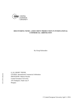 DISCOVERING NEMO: A DOCUMENT PRODUCTION IN