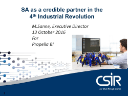 SA as a credible partner in the 4th Industrial Revolution