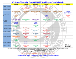 Crabtree Class Schedule - the City of Myrtle Beach