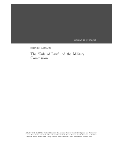 The &ldquo;Rule of Law&rdquo; and the Military Commission