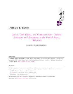 Music, Civil Rights, and Counterculture - Durham e