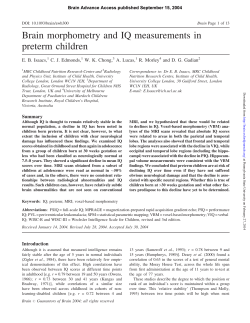Brain morphometry and IQ measurements in preterm